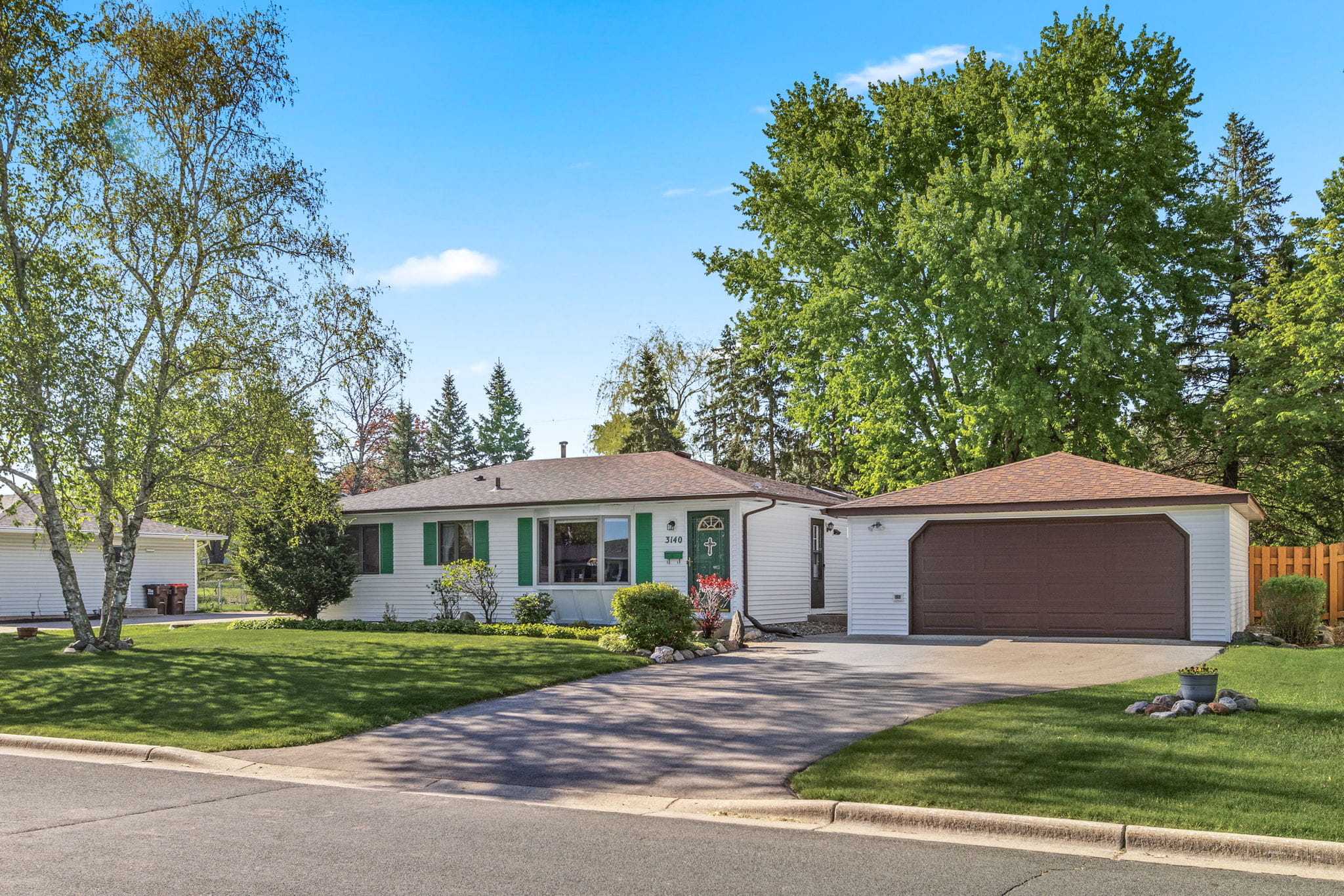 Front exterior of 3140 68th Street E, a classic rambler in Inver Grove Heights